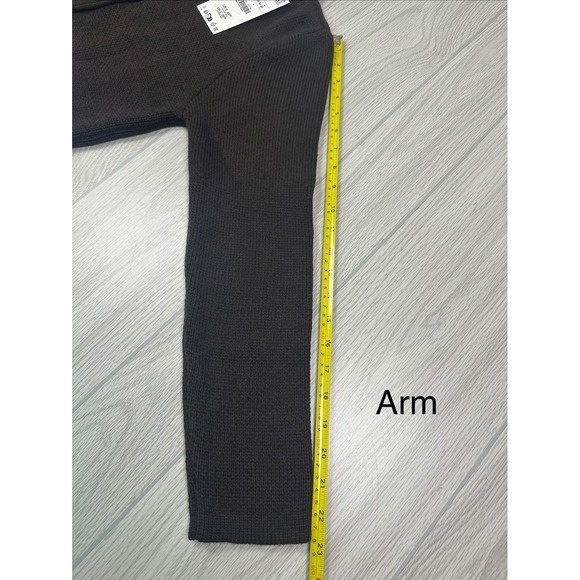 ZARA Women's Brown Knit Cardigan Gold Button Pockets Crew Neck Size M - Picture 6 of 15